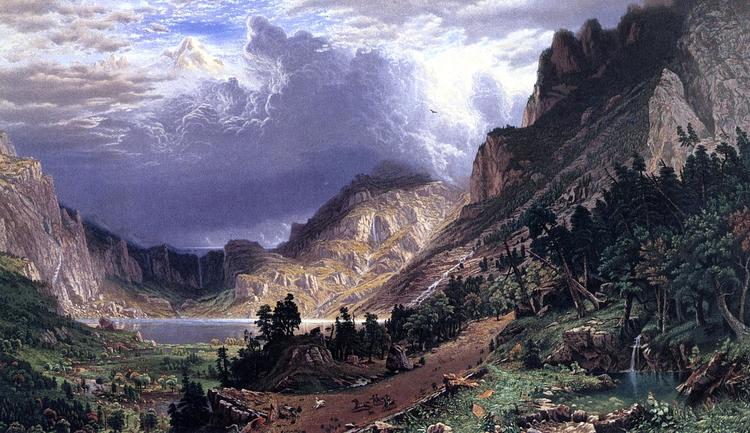 Albert Oil Painting Storm in the Rocky Mountains, Mt. Rosalie - Click Image to Close